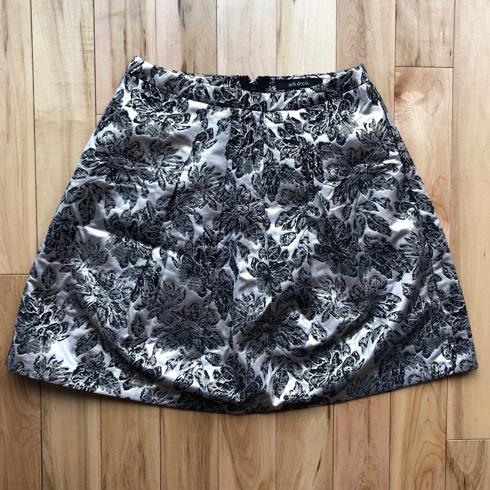 Ark & Co Damask A-Line Skirt Floral Lined skirt
